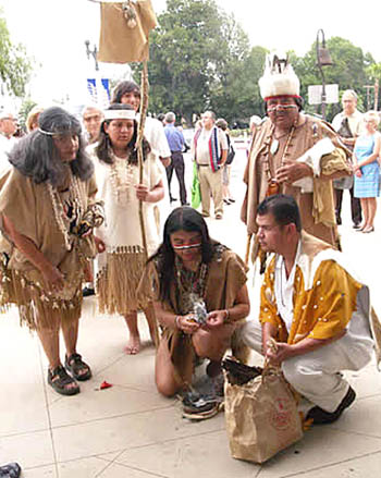 Indians preparing pagan offerings for mass